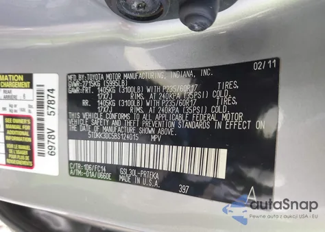 2011 Toyota Sienna Le V6 из США, поврежденный, VIN 5TDKK3DC5BS124015